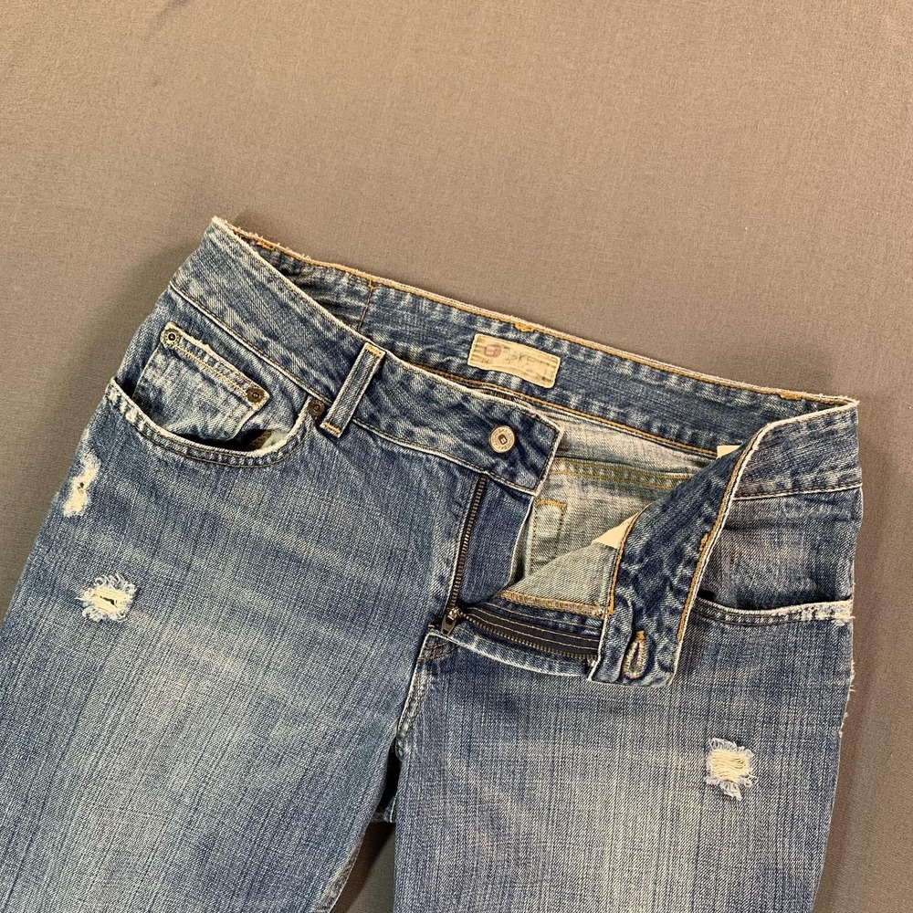 BKE Culture Long Jeans Men 32x33.5 Blue Bootcut Distressed Denim USA Medium Wash - Picture 4 of 16